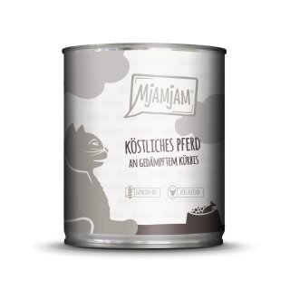 MjAMjAM Cat 800g Köstliches Pferd an gedämpftem Kürbis