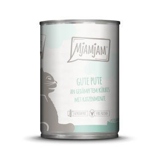 MjAMjAM Cat 6x 400g Gute Pute an gedämpftem Kürbis